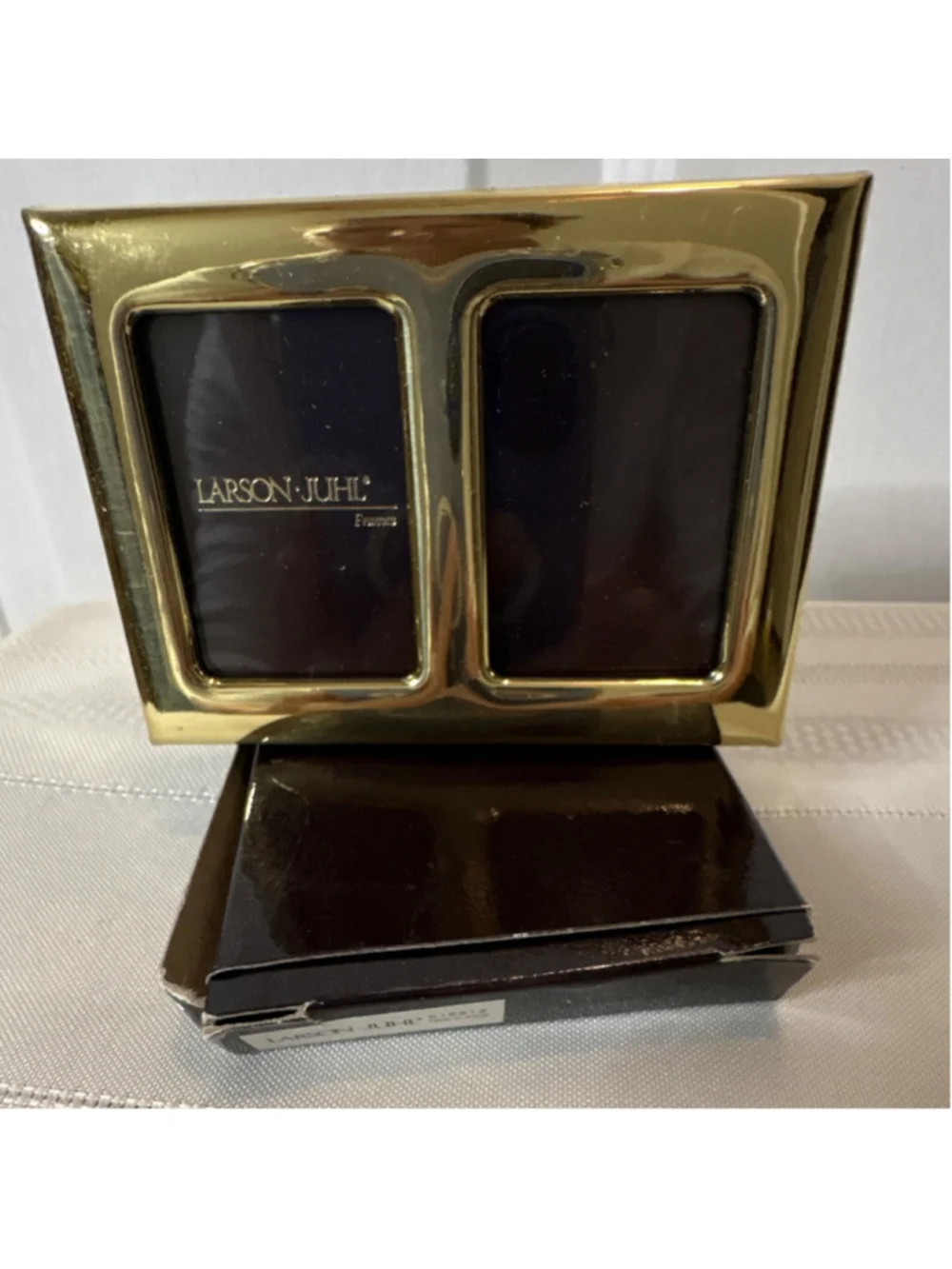 Larson Juhl Gold Metal Double Picture Frame Holds 2 Photos
